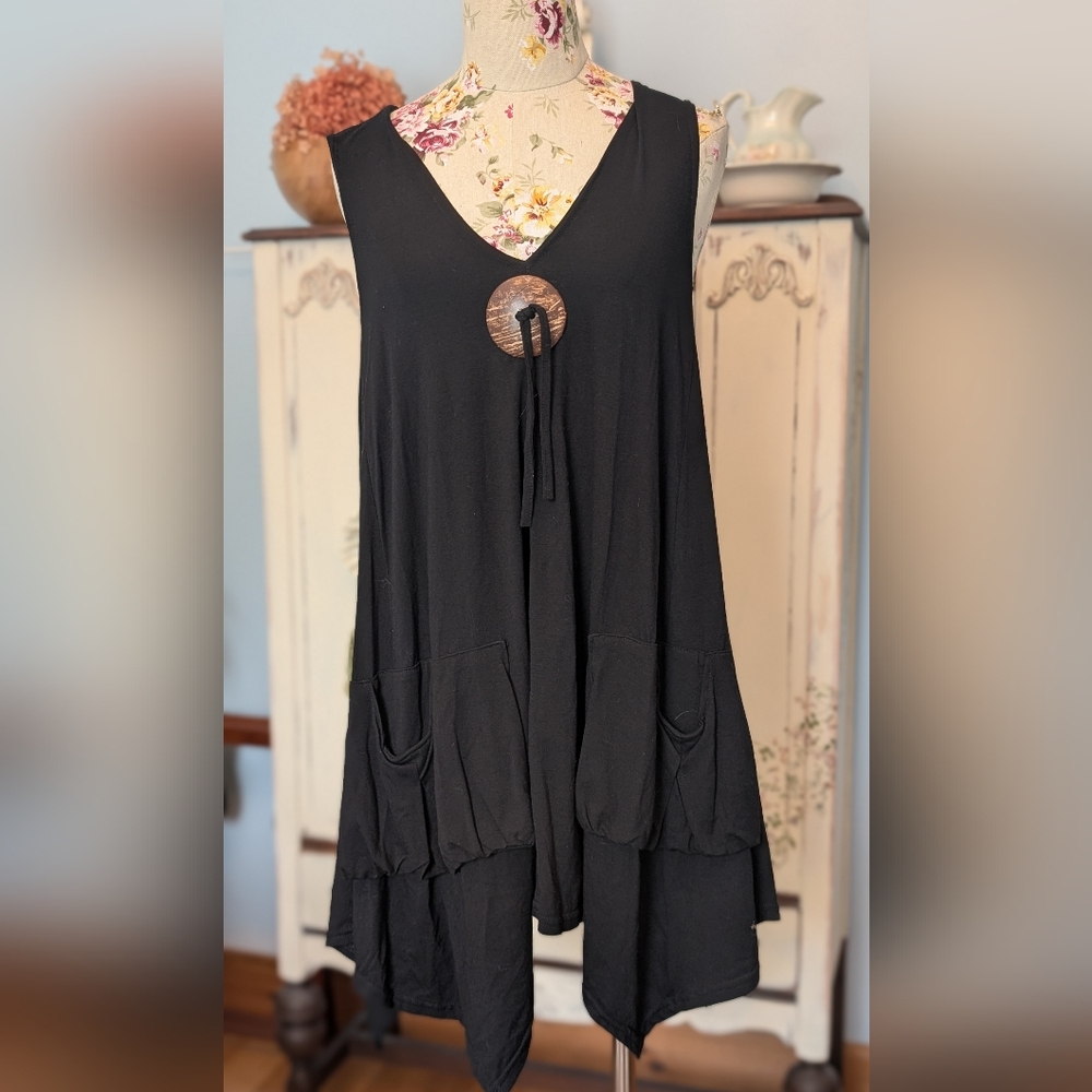 Black Midi‎  Sleeveless Women's   dress-003
